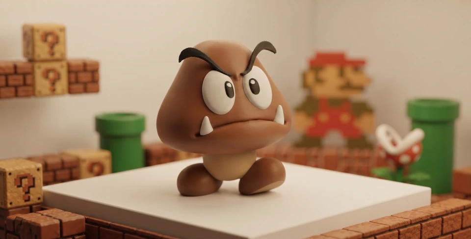 Peça de Goomba em impressão 3D